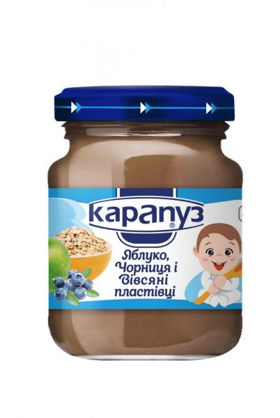 Пюре Карапуз Яблуко, чорниця і вівсяні пластівці, 125 г - Pampik