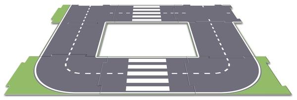Ігровий набір MultiGO Двостороння автомобільна дорога, 8 елементів (28016) - Pampik