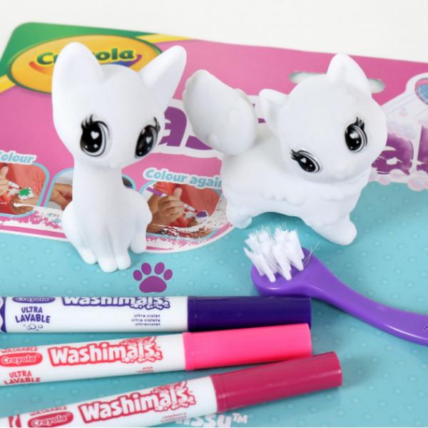 Набір з 2 фігурками котів і фломастерами Crayola Washimals Малюй і змивай (74-7253) - Pampik - 3