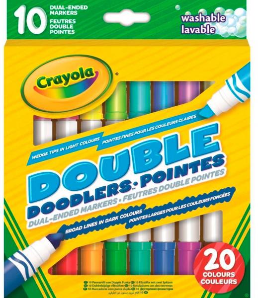Двосторонні фломастери, що змиваютсья Crayola Double Doodlers, 10 шт. (58-8311) - Pampik