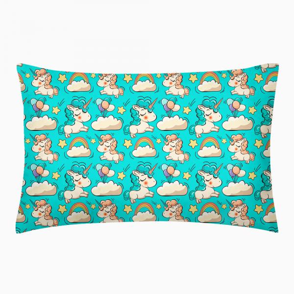 Наволочка Cosas Единороги, 60х40 см, бирюзовый - Pampik - 2