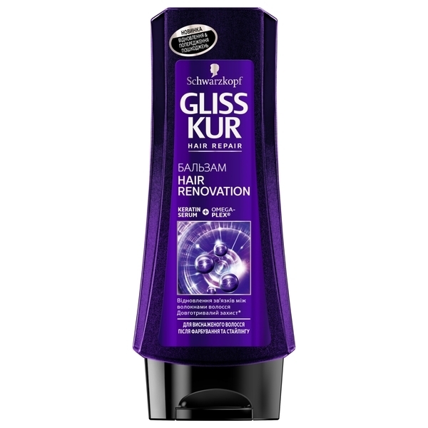 

Бальзам Gliss Kur Hair Renovation для ослабленных и истощенных после окрашивания и стайлинга волос, 200 мл