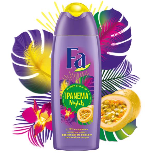 Гель для душа Fa Ритмы Бразилии Ipanema Nights аромат ночного жасмина с экстрактом маракуйи, 250 мл - Pampik - 3