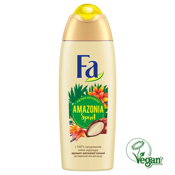 Гель для душу Fa Ритми Бразилії Amazonia Spirit аромат квіткового зелені з натуральним маслом мурумуру, 250 мл - Pampik - 2