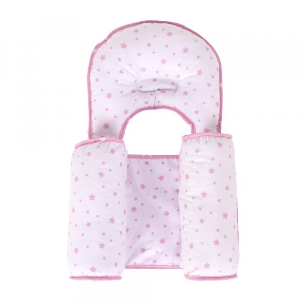 Позиціонер для сну Sevi bebe, з подушкою для голови, рожевий (33-2) - Pampik