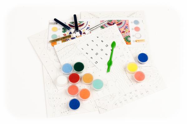 Набір для малювання кольоровим піском Djeco Тотемні тварини (DJ08633) - Pampik - 3