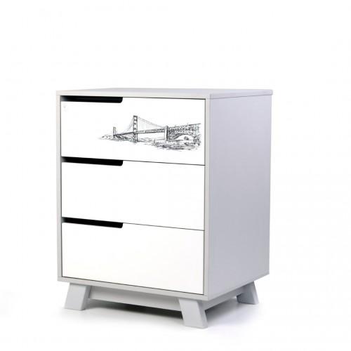 Комод Верес Мангеттен Тату 600, білий із сірим (32.2.321.1.17) - Pampik - 3