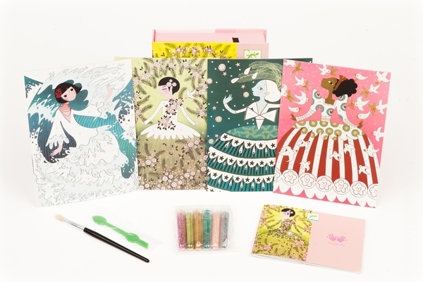 Художній комплект для малювання блискітками Djeco Блискучі наряди (DJ09500) - Pampik - 6