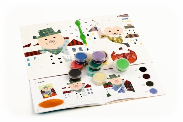 Набор для рисования цветным песком Djeco Панда и его друзья (DJ08630) - Pampik - 3