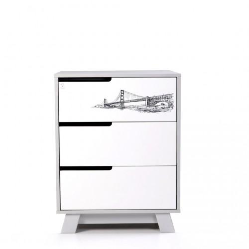 Комод Верес Мангеттен Тату 600, білий із сірим (32.2.321.1.17) - Pampik
