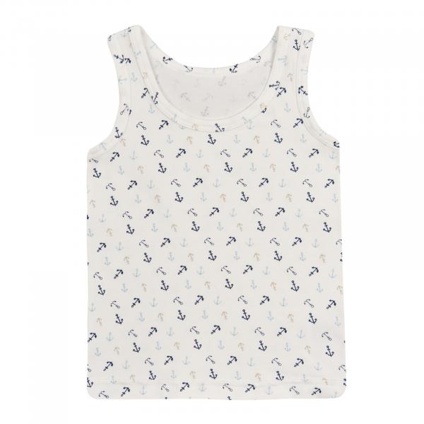 Майка Bibo Якорі, стрейч-кулір, р.80, молочний (44024) - Pampik