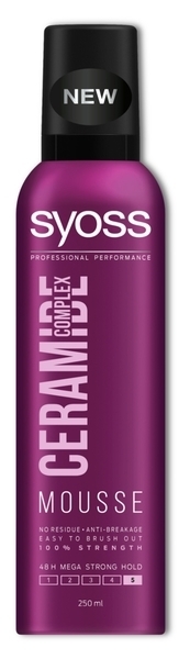 Мус для укладки волосся Syoss Ceramide, максимально сильна фіксація, 250 мл - Pampik