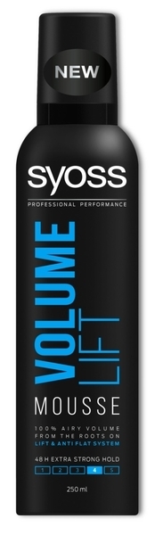 Мусс для укладки волос Syoss Volume Lift, максимальный объем экстрасильной фиксации, 250 мл - Pampik