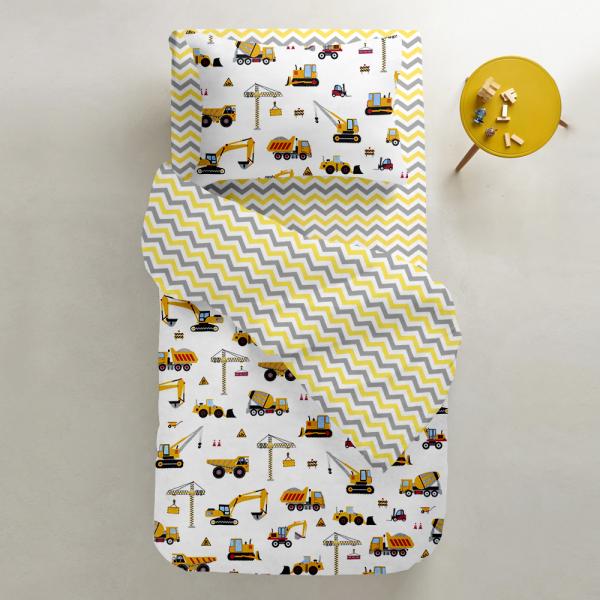 Підодіяльник Cosas Будівництво, 215х155 см, білий з сірим - Pampik - 2