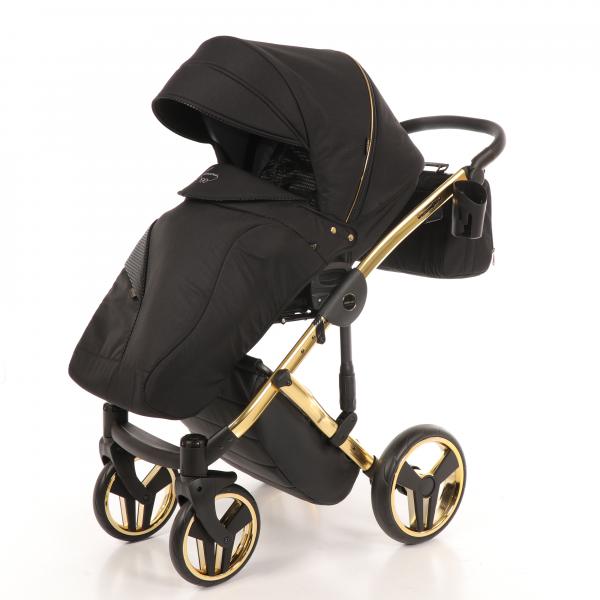 Універсальна коляска 2 в 1 Junama Diamond S-line 02, чорний з золотим (JD-SL-02) - Pampik - 7