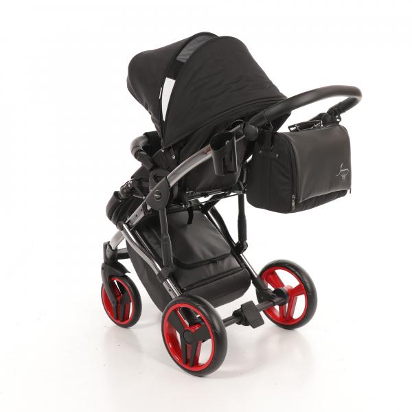 Універсальна коляска 2 в 1 Junama Diamond S-line 01, чорний з червоним (JD-SL-01) - Pampik - 10