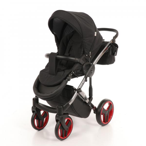 Універсальна коляска 2 в 1 Junama Diamond S-line 01, чорний з червоним (JD-SL-01) - Pampik - 9