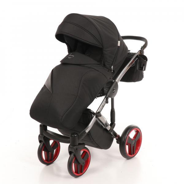 Універсальна коляска 2 в 1 Junama Diamond S-line 01, чорний з червоним (JD-SL-01) - Pampik - 8