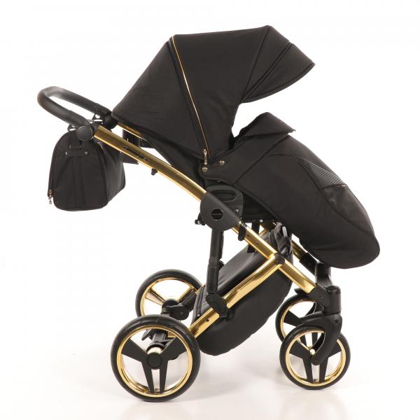 Універсальна коляска 2 в 1 Junama Diamond S-line 02, чорний з золотим (JD-SL-02) - Pampik - 9
