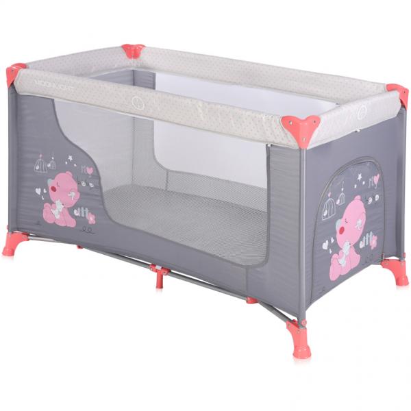 Манеж-кровать Lorelli Moonlight 1L Pink&Grey, серый (20836) - Pampik