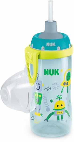 Поїльник Nuk First Choice Flexi Cup, з силіконовою трубочкою, 300 мл, бірюзовий (10750601/1) - Pampik - 2