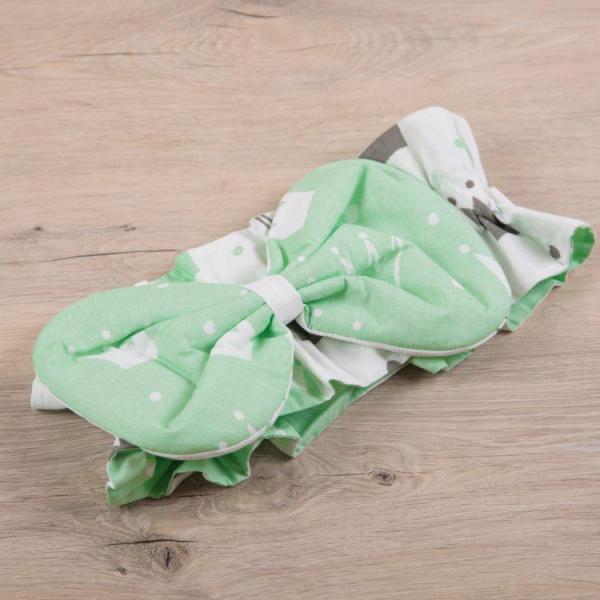 Конверт-одеяло BetiS Королевский сон, поплин, 85х85 см, мятный с белым (27681301) - Pampik - 4