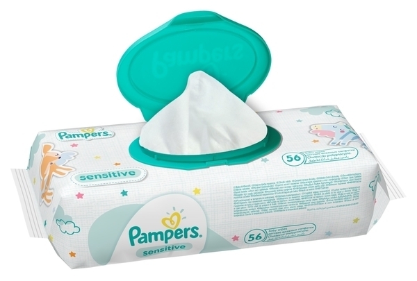 Вологі серветки Pampers Sensitive, 56 шт. - Pampik - 4