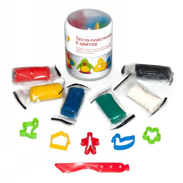 Мини-набор для детского творчества Genio Kids Тесто-пластилин, 6 цветов (TA1065V) - Pampik - 2