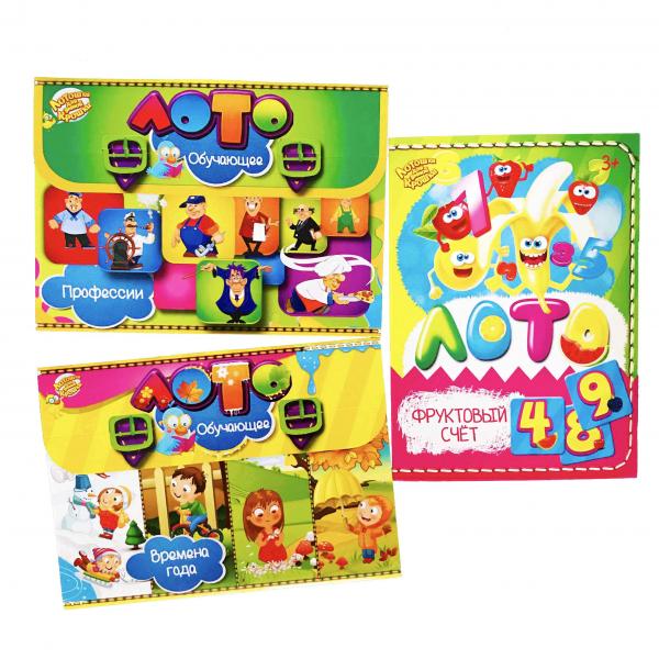 Лото Kidsori 3 в 1 Времена года, Фруктовий рахунок і Професії (OLS-19-505) - Pampik