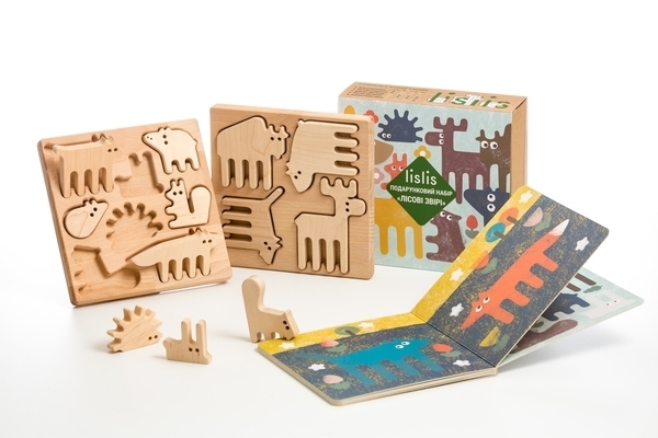 Настільна гра Lislis toys Лісові звірі в підставках з книгою (02 ЛЗ 0003) - Pampik - 2