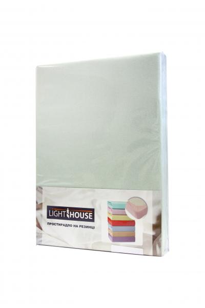 Простыня LightHouse, трикотажная на резинке, 200х90 см, мятный (46487) - Pampik - 2