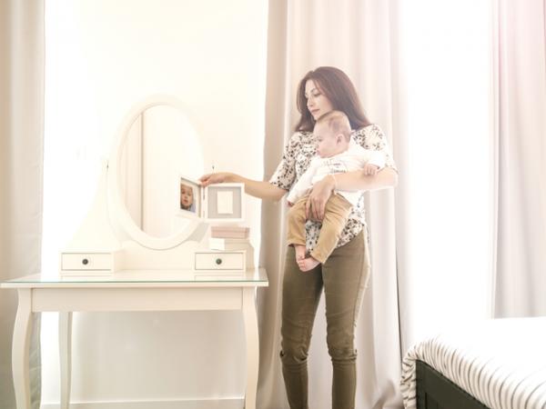 Подвійна рамка Baby Art, квадратна з відбитком, біло-сіра (3601095200) - Pampik - 4