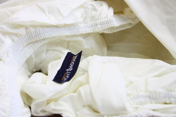 Простыня LightHouse, трикотажная на резинке, 200х90 см, молочный (46425) - Pampik - 5