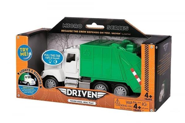 Машинка Driven Micro Мусоровоз, белый с зеленым (WH1010Z) - Pampik - 2