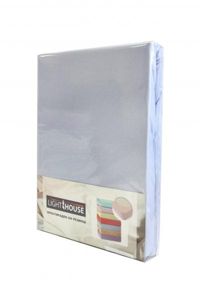 Простыня LightHouse, трикотажная на резинке, 200х90 см, голубой (46470) - Pampik - 2