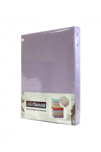 Простыня LightHouse, трикотажная на резинке, 200х90 см, сиреневый (46463) - Pampik - 2