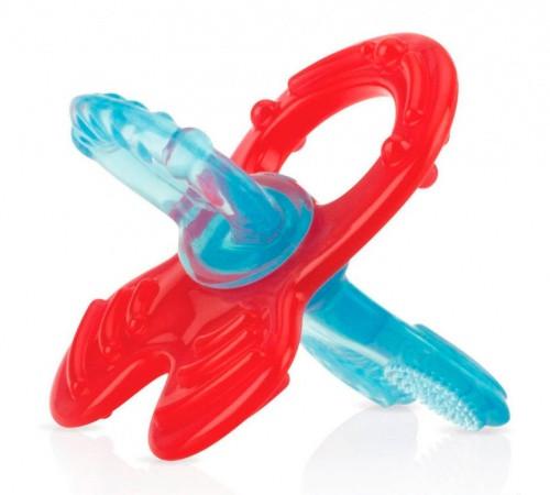 Силіконовий прорізувач Nuby, блакитний з червоним (6826redbluear) - Pampik