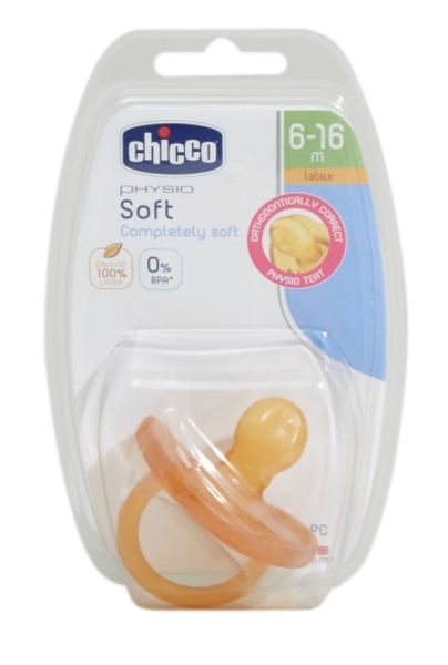 Латексна пустушка Chicco Physio Soft, 6-16 міс. (73002.31) - Pampik - 2
