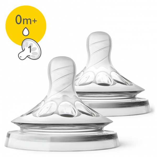 Соска силіконова Philips Avent Natural, від 0 міс., повільний потік, 2 шт. (SCF041/27) - Pampik - 2