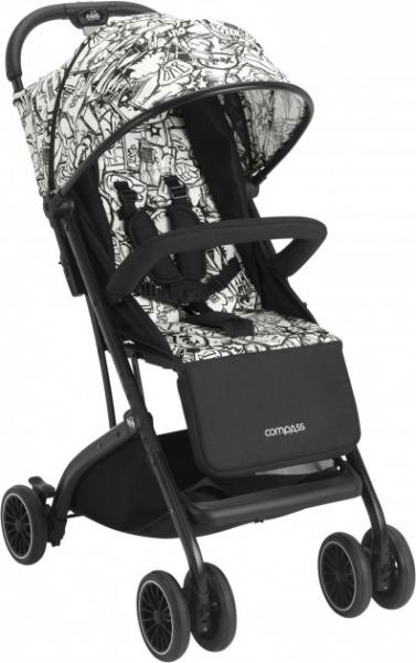 Прогулочная коляска CAM Compass, черный с белым (832/136) - Pampik