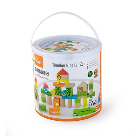 Конструктор Viga Toys Набір будівельних блоків Зоопарк, 50 деталей (50286) - Pampik - 2