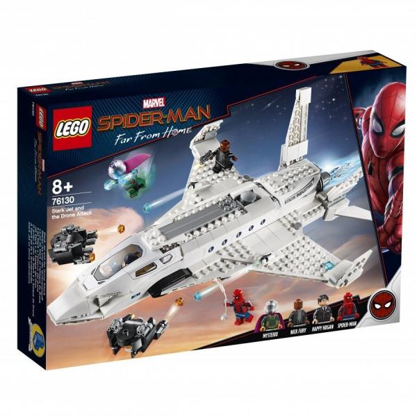 

Конструктор LEGO Super Heroes Реактивный самолет Старка и атака дрона, 504 детали (76130