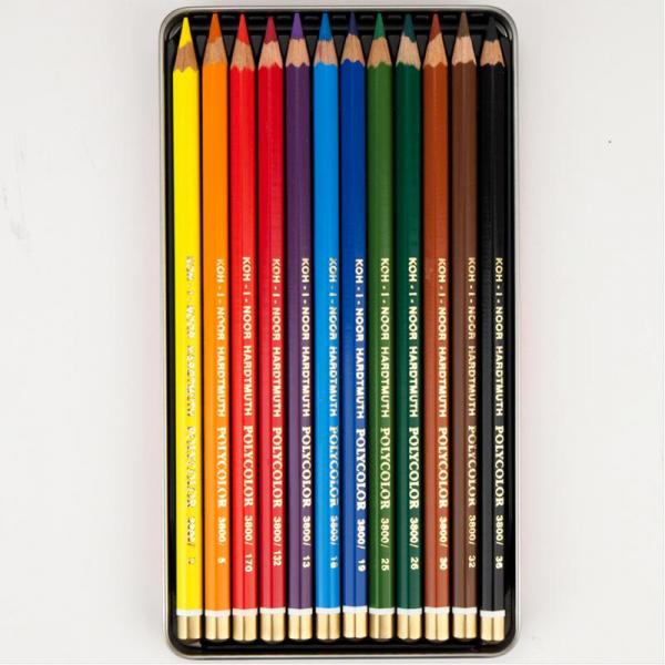 Набор художественных цветных карандашей Koh-i-Noor Polycolor, 12 шт. (3822012002PL) - Pampik - 2