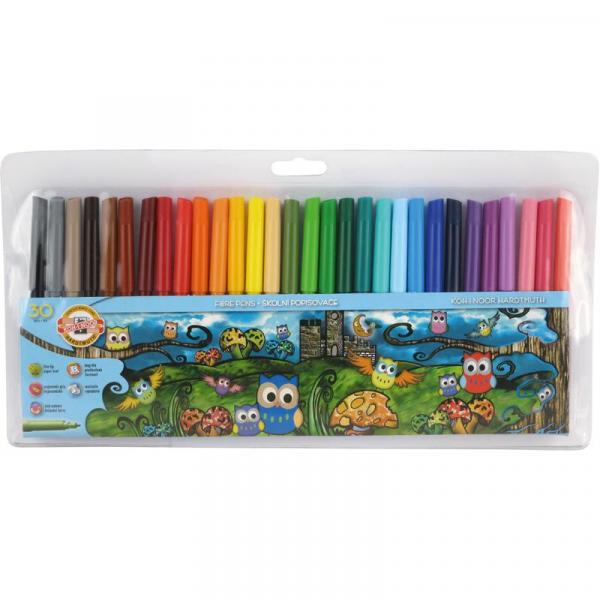 Фломастеры Koh-i-Noor Совушки, 30 шт. (1012ЕТ/30) - Pampik