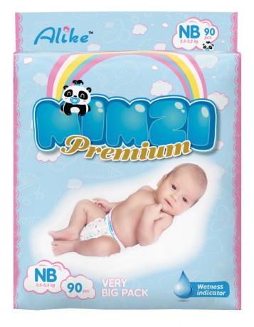 Підгузки на липучках Mimzi Premium NB (2,5-5,5 кг), 90 шт. - Pampik
