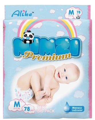 Підгузки на липучках Mimzi Premium M (5-11 кг), 78 шт. - Pampik