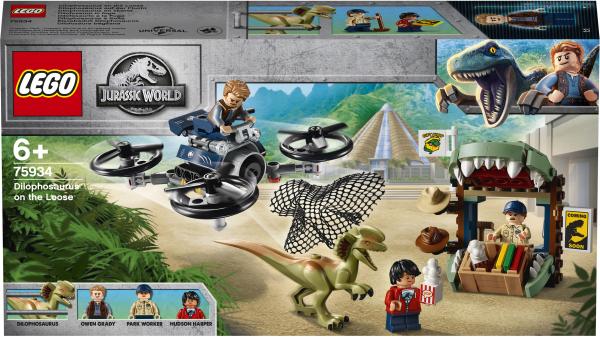 

Конструктор LEGO Jurassic World Побег дилофозавра, 168 деталей (75934