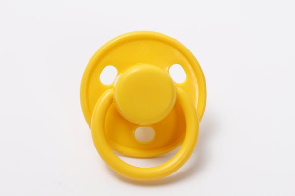 Пустушка латексна Lindo Малютка, кругла, 3+ міс., жовтий (Pk076/3-12 ж) - Pampik - 2