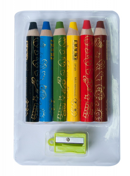 Олівці кольорові 3 в 1 ZiBi Super Jumbo Baby Line, з підстругачкою, 6 шт. (ZB.2453) - Pampik - 2