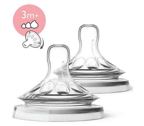 Соска силіконова Philips Avent Natural, від 3 міс., змінний потік, 2 шт. (SCF045/27) - Pampik - 2